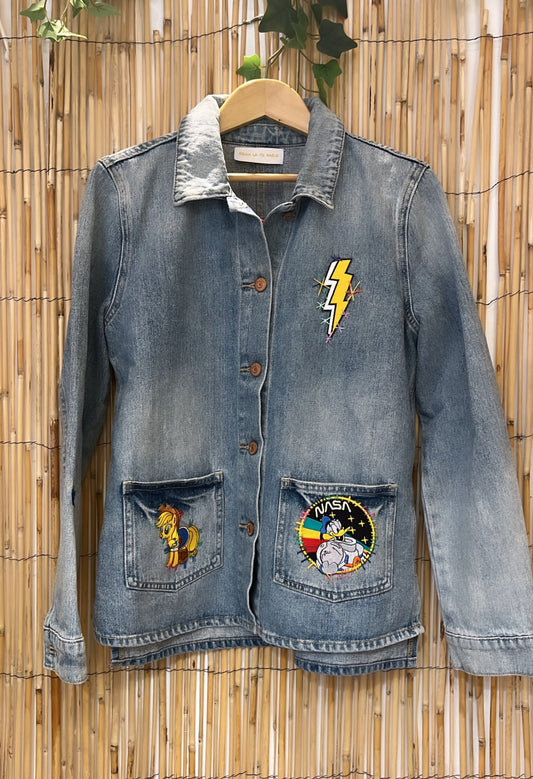 Veste en jean upcyclée