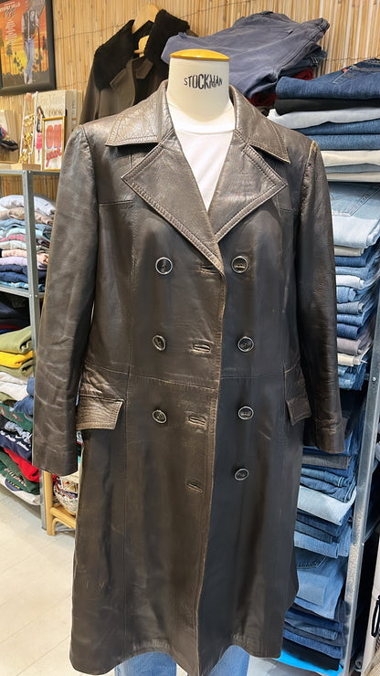 Manteau en cuir marron