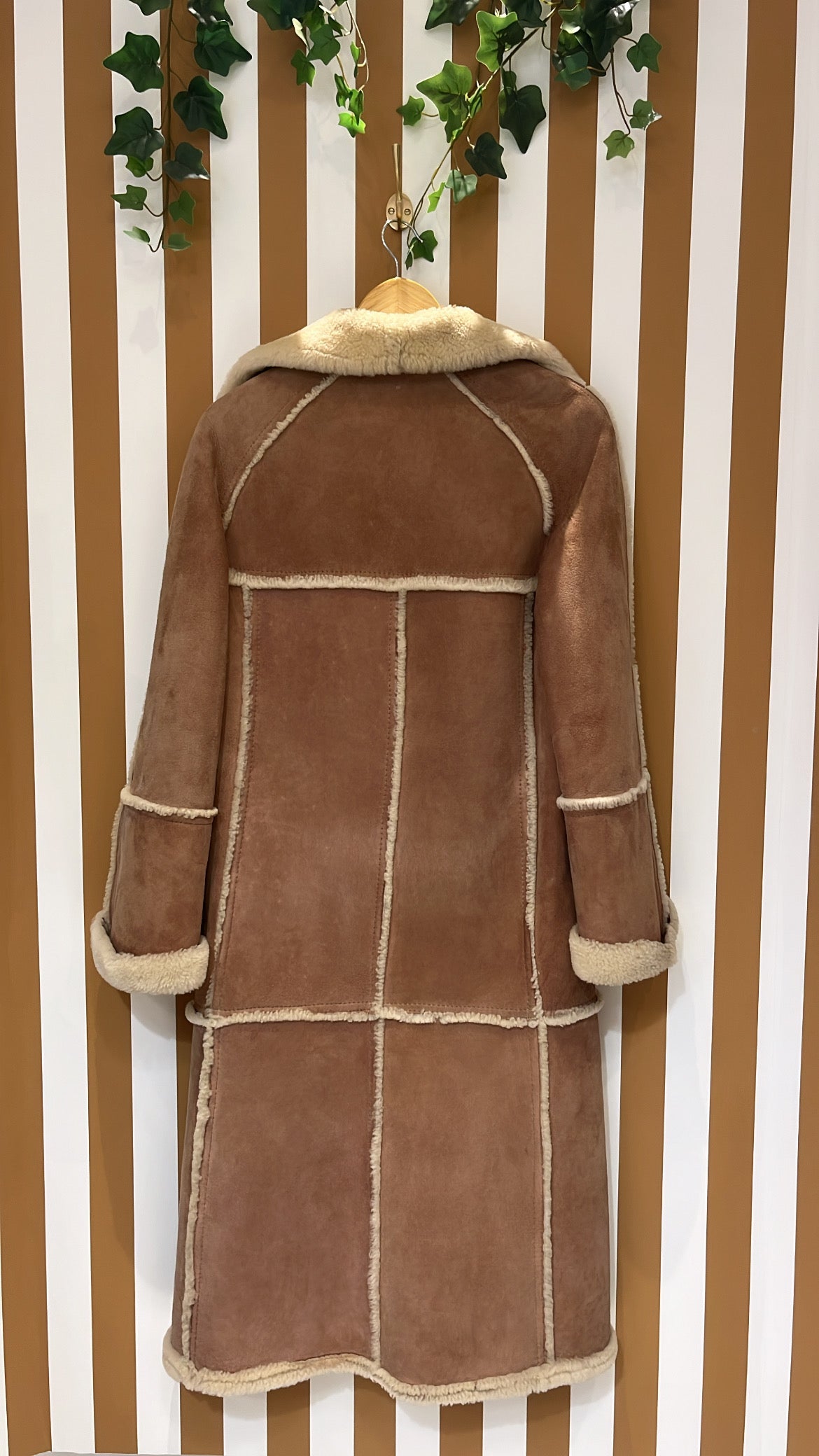 Manteau peau lainée beige