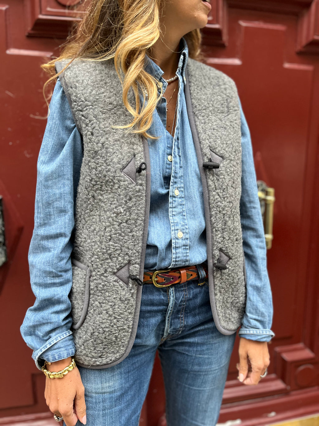 Gilet en laine gris