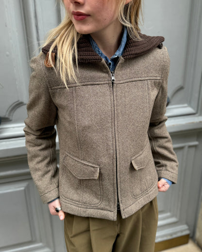 Veste à chevron beige