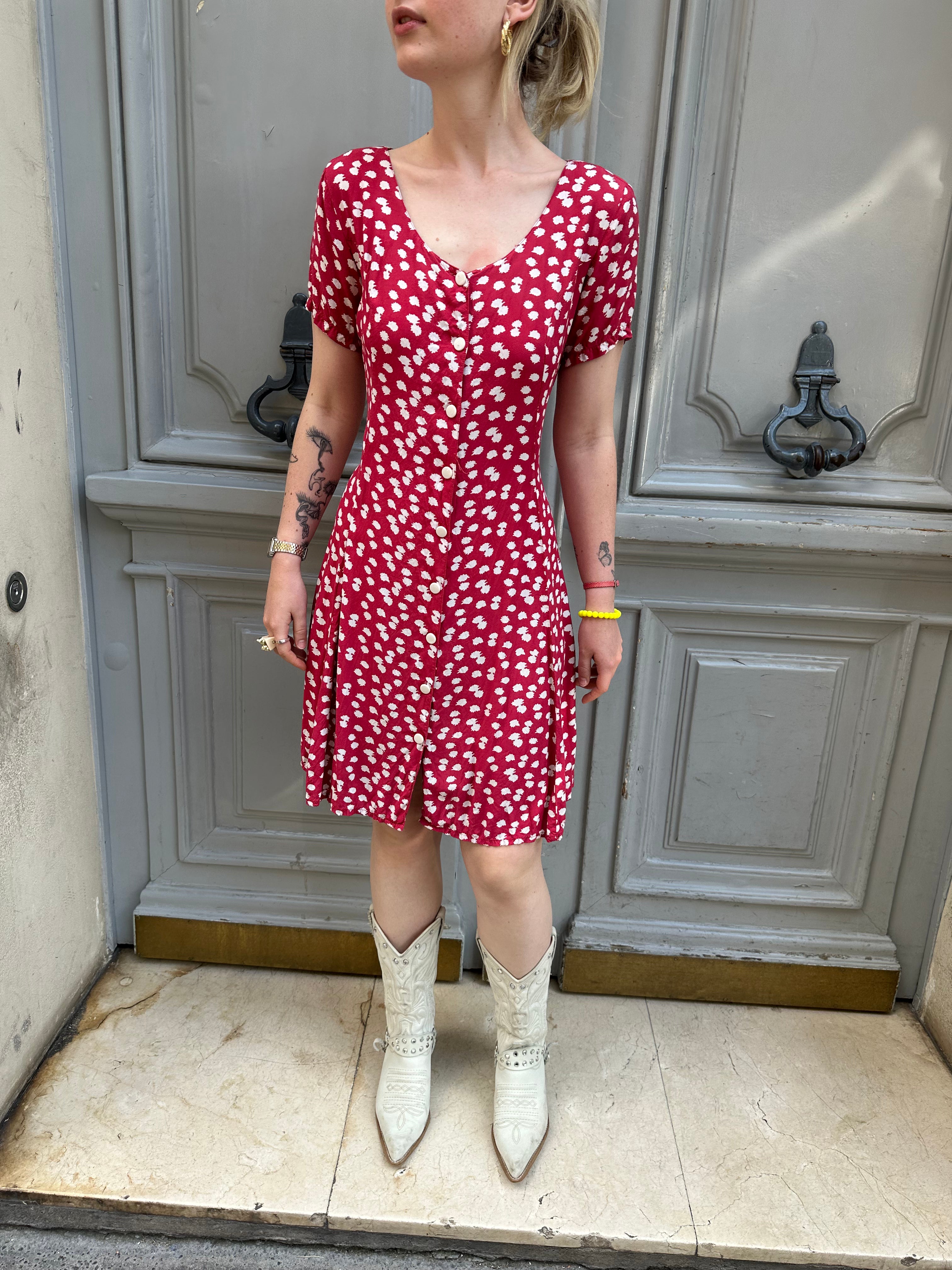 Robe rouge à pois blanc – Le Vintage de Julie