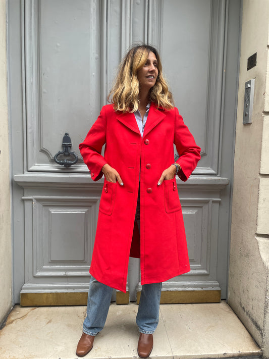 Manteau long rouge