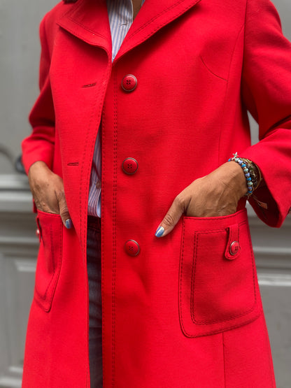 Manteau long rouge