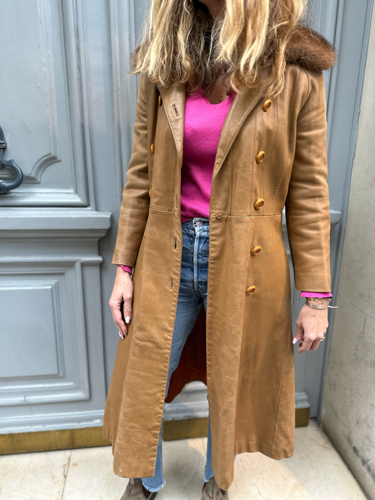 Manteau en cuir 70's