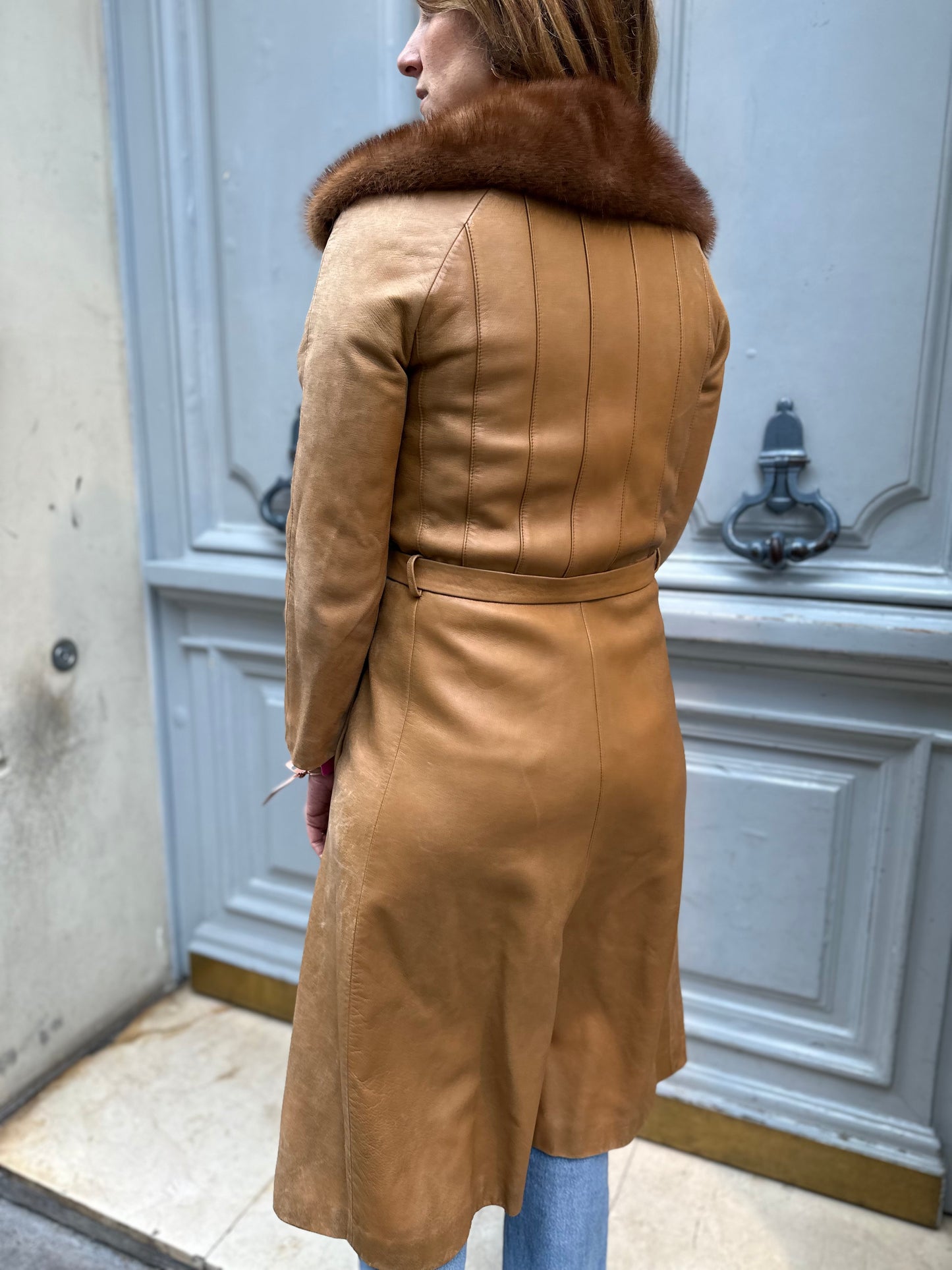 Manteau en cuir 70's