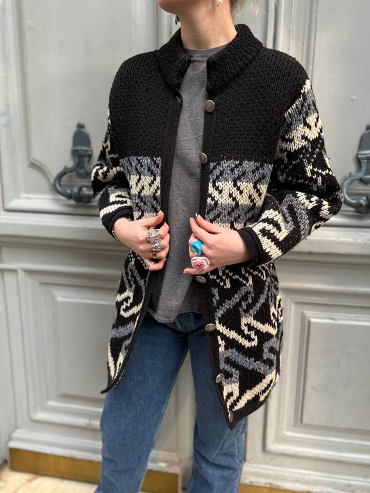 Gilet en laine à motifs