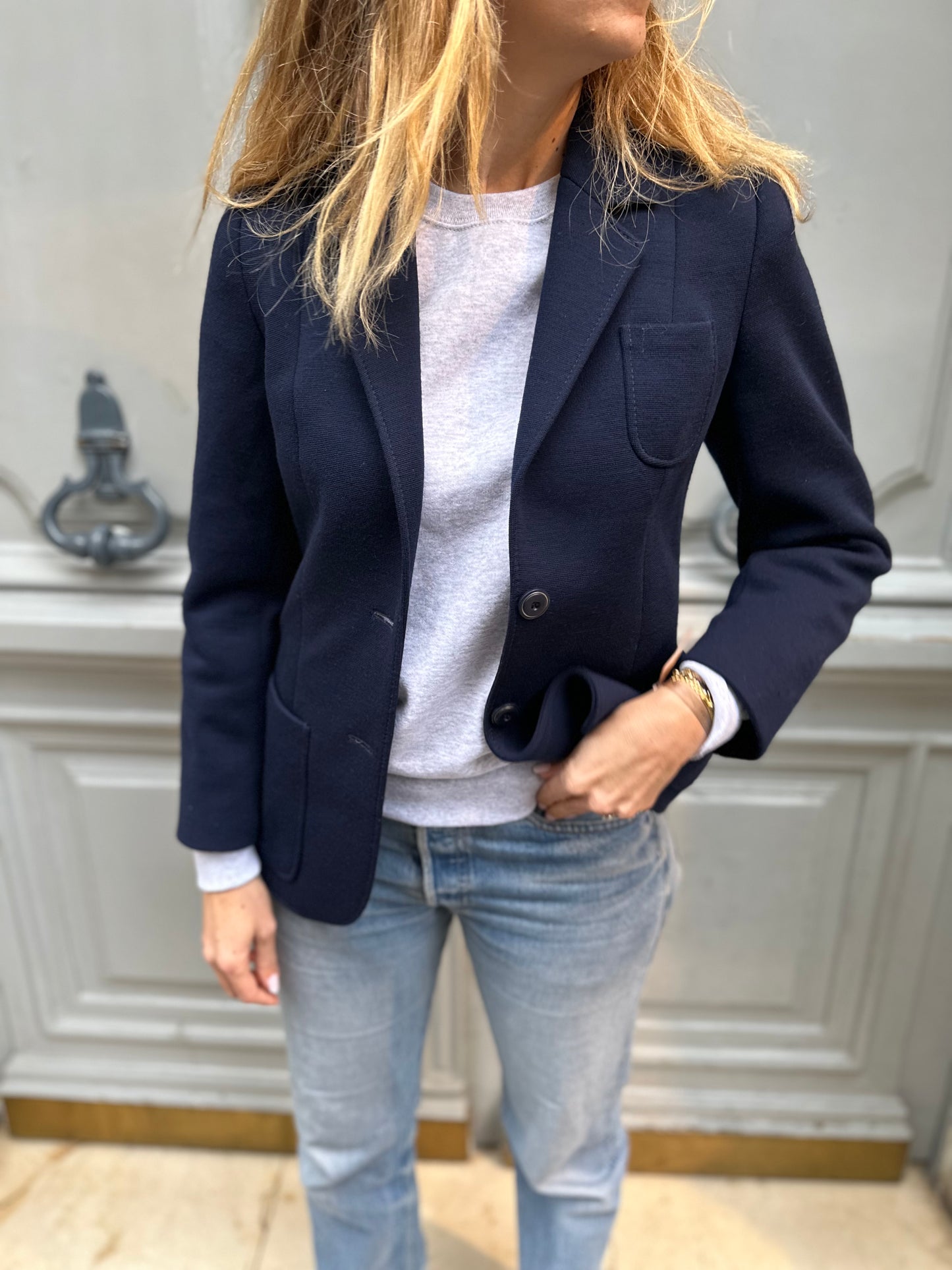 Blazer marine en laine