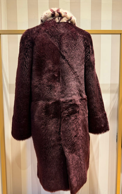 Manteau fourrure bordeaux Giambattista Valli