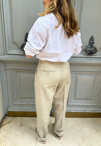 Pantalon à pinces beige