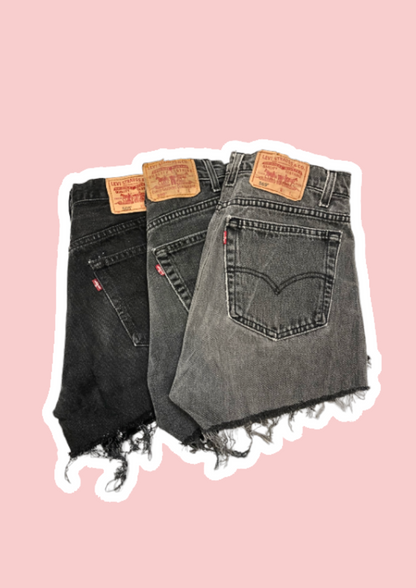 Short en jean Levi's gris/noir