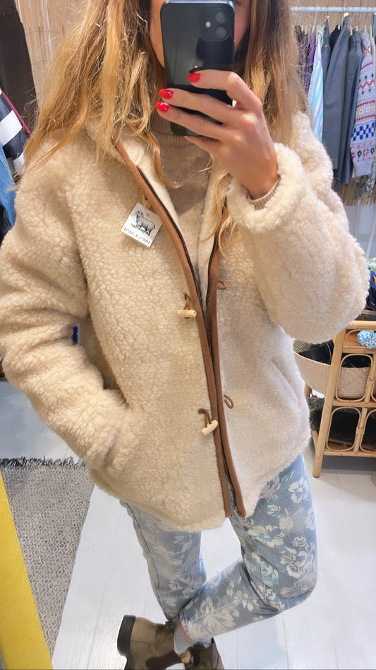 Gilet en laine à capuche marron