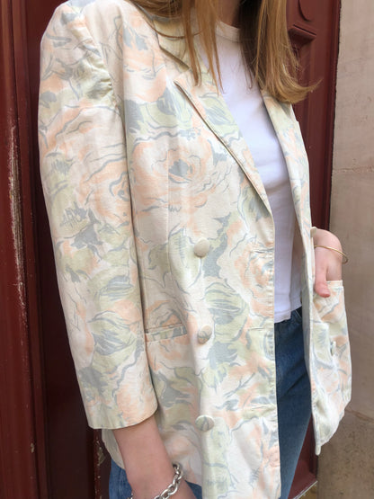 Blazer pastel à fleurs