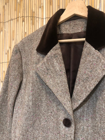 Blazer court marron chiné